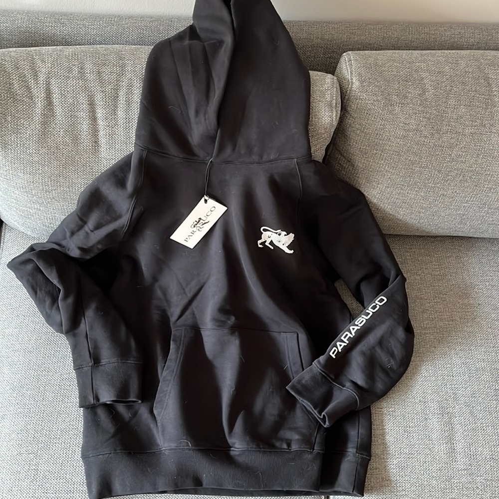 NWT Parasuco unisexe black hoodie one size fits all, limited edition style